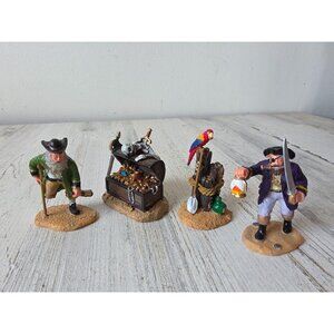 Lemax Pirate treasure chest scurvy parrot Halloween lookout first mate greedy vi